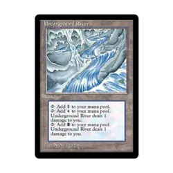 WOTC MtG Ice Age Underground River (R) VG - Image 1