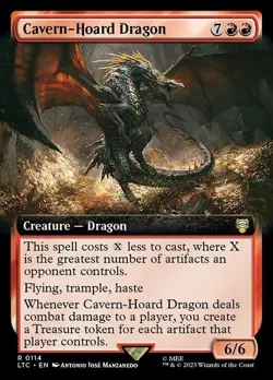 BORDERLESS Cavern-Hoard Dragon ~ Commander: The Lord of the Rings [ NM ] [ MTG ] - Image 1