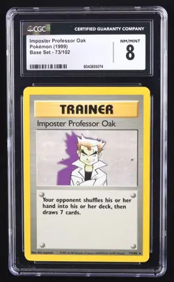 Imposter Professor Oak Pokemon 1999 Base Unlimited #73 (CGC 8) - Image 1