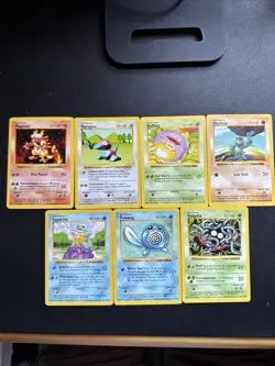Shadowless Pokemon Bundle Base Set 1999 - 7 Cards including a vintage Squirtle - Image 1