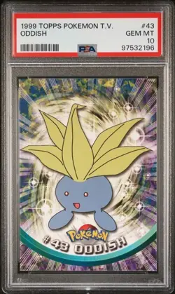 1999 Topps Pokemon T.V. Oddish #43 PSA 10 (GEM MINT)! LOW POP! - Image 1