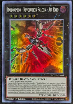 Raidraptor Falcon Air Raid 2020 1st Ed Super Rare Yugioh Card ROTD-EN095 (NM) - Image 1