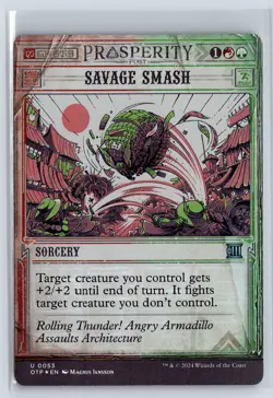 FOIL Savage Smash Breaking News Uncommon - MTG Magic the Gathering Card - Image 1