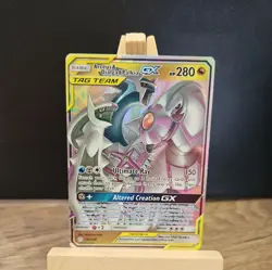 Arceus & Dialga & Palkia GX (156/236) Cosmic Eclipse Tag Team Holo Pokemon Card! - Image 1