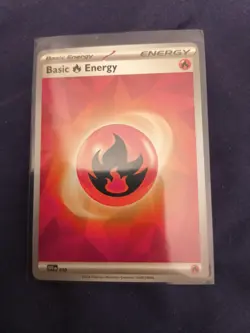 SVE 010 Basic Fire Energy Holo/Shiny Pokemon Prismatic Evolutions Single Card NM - Image 1