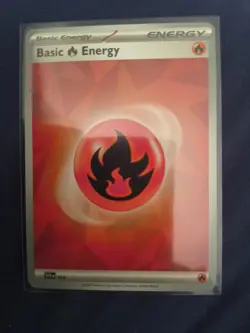 SVE 010 Basic Fire Energy Holo/Shiny Pokemon Prismatic Evolutions Single Card NM - Image 1