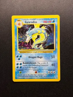 Pokemon Gyarados Holo Rare Base Set Card 6/102 WOTC LP - Image 1