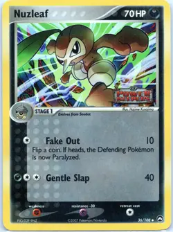 Pokemon Card TCG Nuzleaf 36/108 Reverse Holo Foil EX Power Keepers EX STAMPED NM - Image 1