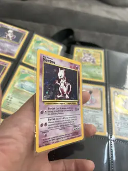 Mewtwo 10/130 Base Set 2 Holo Rare Pokemon WOTC VINTAGE LP GALAXY SWIRL - Image 2