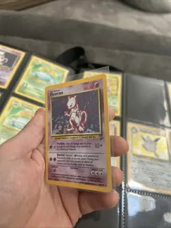 Mewtwo 10/130 Base Set 2 Holo Rare Pokemon WOTC VINTAGE LP GALAXY SWIRL - Image 3