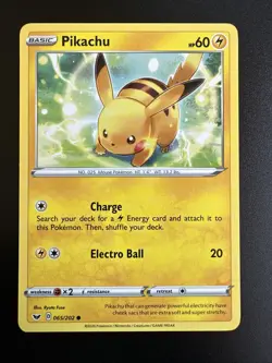 Pokemon TCG Sword & Shield Pikachu 065/202 Common Regular LP - Image 1