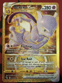 Mewtwo VSTAR - 086/078 - Pokemon GO - Pokemon TCG - NM - Gold Secret Rare - HOLO - Image 1