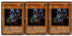 Yugioh- 3X Howling Insect - Common - Unlimited - SOD-EN025 - Light Play - Image 1