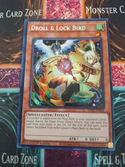Yugioh Droll & Lock Bird RA02-EN006 Secret Rare 1st Edition Near Mint - Image 1
