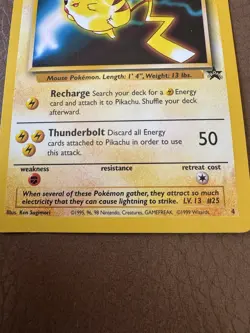 Vintage ~ 1999 POKEMON Pikachu Card ~ The First Movie Promo Card ~ #25 - Image 4