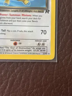 Pokemon TCG 2000 Team Rocket Set Dark Dragonite 22/82 Non Holo Rare Card TCG - Image 5