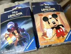 Disney Lorcana Card Sleeve (65ea) Lot 2 Mickey, Captain Hook NEW Sealed - Image 1