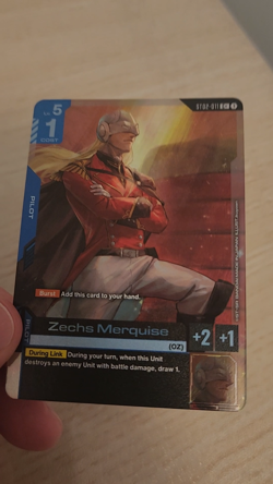 Gundam Card Game ST02-011 Zechs Merquise Holo Foil [C+] English Parallel Alt - Image 2