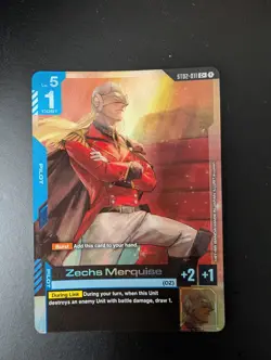 Gundam Card Game ST02-011 Zechs Merquise Holo Foil [C+] English Parallel Alt - Image 1