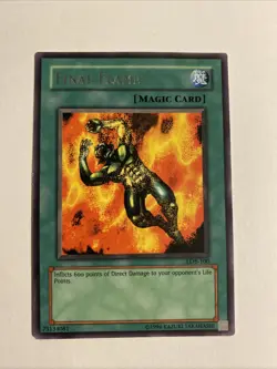 Yu-Gi-Oh TCG Final Flame LOB-100 Unlimited Rare Card Played - Image 1