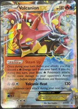 Volcanion EX XY173 Promo Black Star Holo Rare Pokemon Card LP+ - Image 1