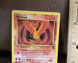 Vintage ~ 1999 POKEMON Moltres Card #146 ~ 27/62 Fossil Set - Image 2
