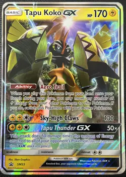 Tapu Koko GX SM33 Promo Black Star Holo Rare Pokemon Card LP+ - Image 1
