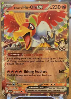 Ethan’s Ho-Oh ex 039/182 Holo Rare DRI NM Pokemon Card SV Destined Rivals - Image 1