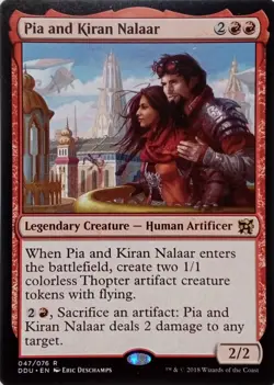 047/076 PIA AND KIRAN NALAAR RARE DUEL DECKS: ELVES VS. INVENTORS MTG CARD - Image 1
