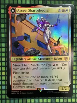 MTG Arcee, Sharpshooter #007/015 Foil M Universes Beyond: Transformers (BOT) - Image 2