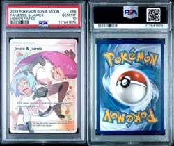 2019 POKEMON SUN & MOON HIDDEN FATES 68 FULL ART/JESSIE & JAMES PSA 10 GEM MINT - Image 3