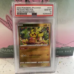 PSA 10 Pikachu 014 Reverse Foil 2022 Pokemon JP SWSH Dark Phantasma - Image 1