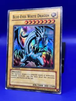 Yugioh! Blue-Eyes White Dragon SKE-001 1st Edition Super Rare Holo MP - Image 2