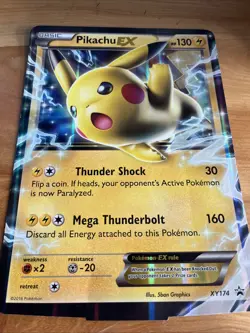 Jumbo Pokemon Pikachu TCG Holo Promo Card EX XY XY174 - Image 1