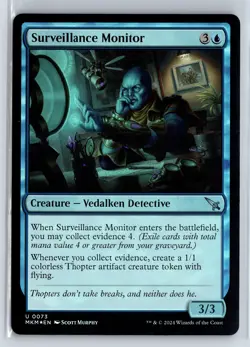 FOIL Surveillance Monitor Murders at Karlov Manor - MTG Magic the Gathering Card - Image 1