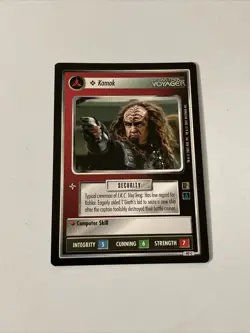 Star Trek CCG Personnel Klingon Kamok Black Boarder Card - Image 1