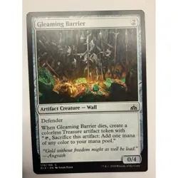 MTG Magic The Gathering Gleaming Barrier Artifact Creature Wall Card Rivals of I - Image 1