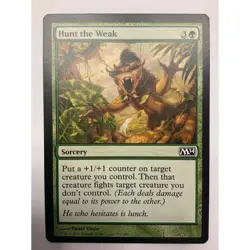 MTG Magic The Gathering Hunt The Weak Sorcery Card Green M14 - Image 1