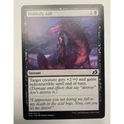 MTG Magic The Gathering Unlikely Aid 2020 Instant Card Black Ikoria Lair of Behe - Image 1