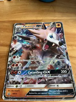 Pokemon TCG Jumbo Lycanroc GX Full Art Holo Card SM14 - Image 1