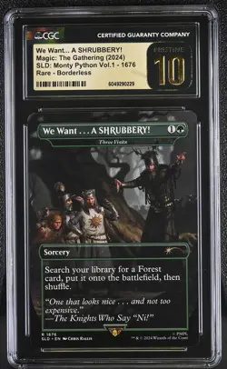 THREE VISITS Secret Lair We Want...A SHRUBBERY! CGC 10 Pristine MTG Monty Python - Image 1