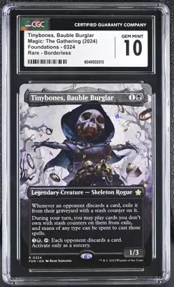 TINYBONES, BAUBLE BURGLAR Foundations Borderless CGC 10 MTG [Nostalgium] - Image 1