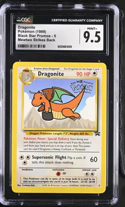 Pokemon Dragonite #5 Black Star Promos Mewtwo Strikes Back 1999 CGC 9.5 - Image 1