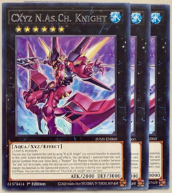 Yugioh! - 3X CXyz N.As.Ch. Knight JUSH-EN060 - Rare - Play Set - 1'st Ed. - NM/M - Image 1