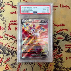Sylveon V Full Art Graded Pokemon Card Evolving Skies 184/203 PSA 10 - Image 1