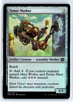 FOIL Tower Worker The Brothers' War Common - MTG Magic the Gathering Card - Image 1