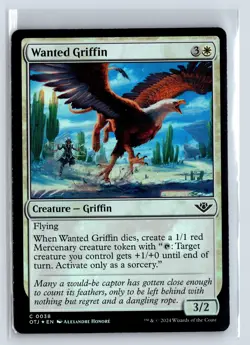 FOIL Wanted Griffin Outlaws of Thunder Junction - MTG Magic the Gathering Card - Image 1