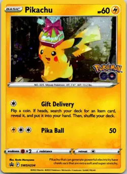 Pokemon Pikachu SWSH234 Black Star Promo NM/M Sword and Shield SWIRL - Image 1