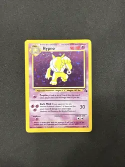 Pokemon TCG English LP/MP Hypno 8/62 Fossil Holo Rare Vintage WOTC - Image 1