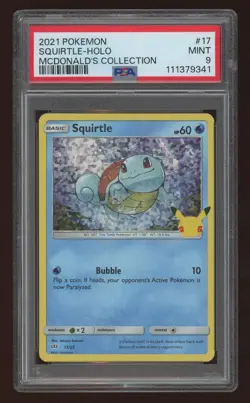 2021 Pokemon Squirtle Holo 2021 McDonald's 25th Promo Collection 17/25 PSA 9 - Image 1